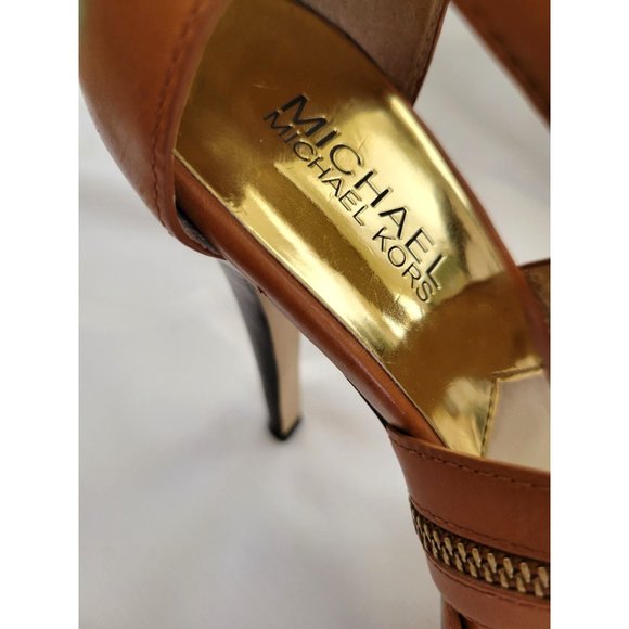 Michael Kors Brown Leather Platform Stilettos Size 9 - Picture 10 of 14